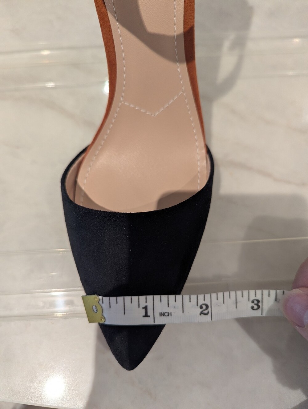 Charles David Heels Women's Size 7M Pointy Stiletto Heels Ankle Strap Two-Tone - Picture 6 of 9